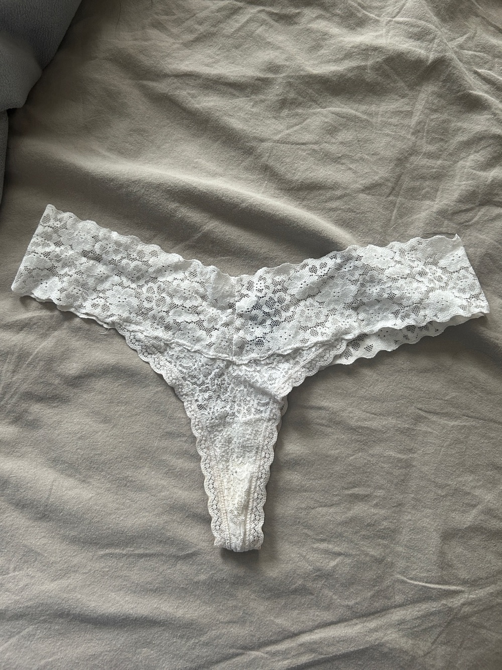 Aerie White Lace Thong Panty